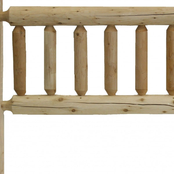 Natural Light Honey Finish Cedar Log King Headboard