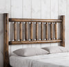 Natural Vintage Brown Finish Cedar Log King Headboard