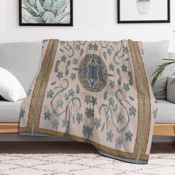 Arabian Rug Print Travel-friendly Throw Blanket