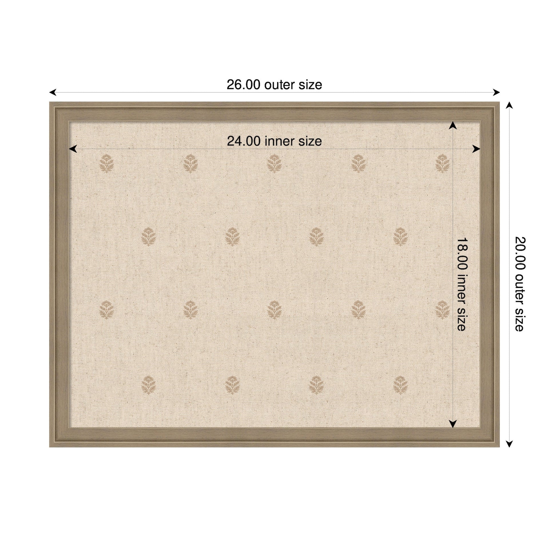 Pinboard Beige Botanical Block Print