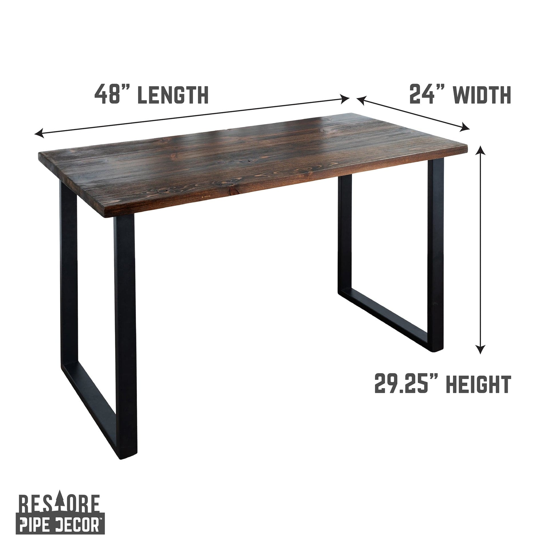 Skyline Trail Brown Solid Wood Desk with 28 in. Landscape Legs