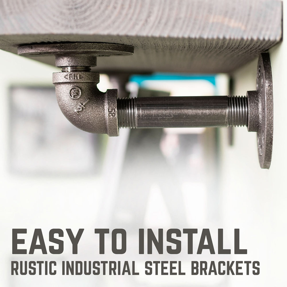 RESTORE Riverstone Grey 36 in. Shelves with L-Shaped Brackets