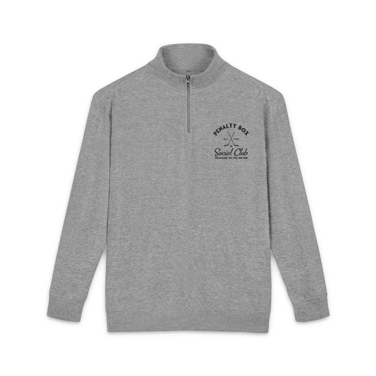 Penalty Box Social Club “Welcome to the Sin Bin” Zip Neck Embroidered Sweatshirt