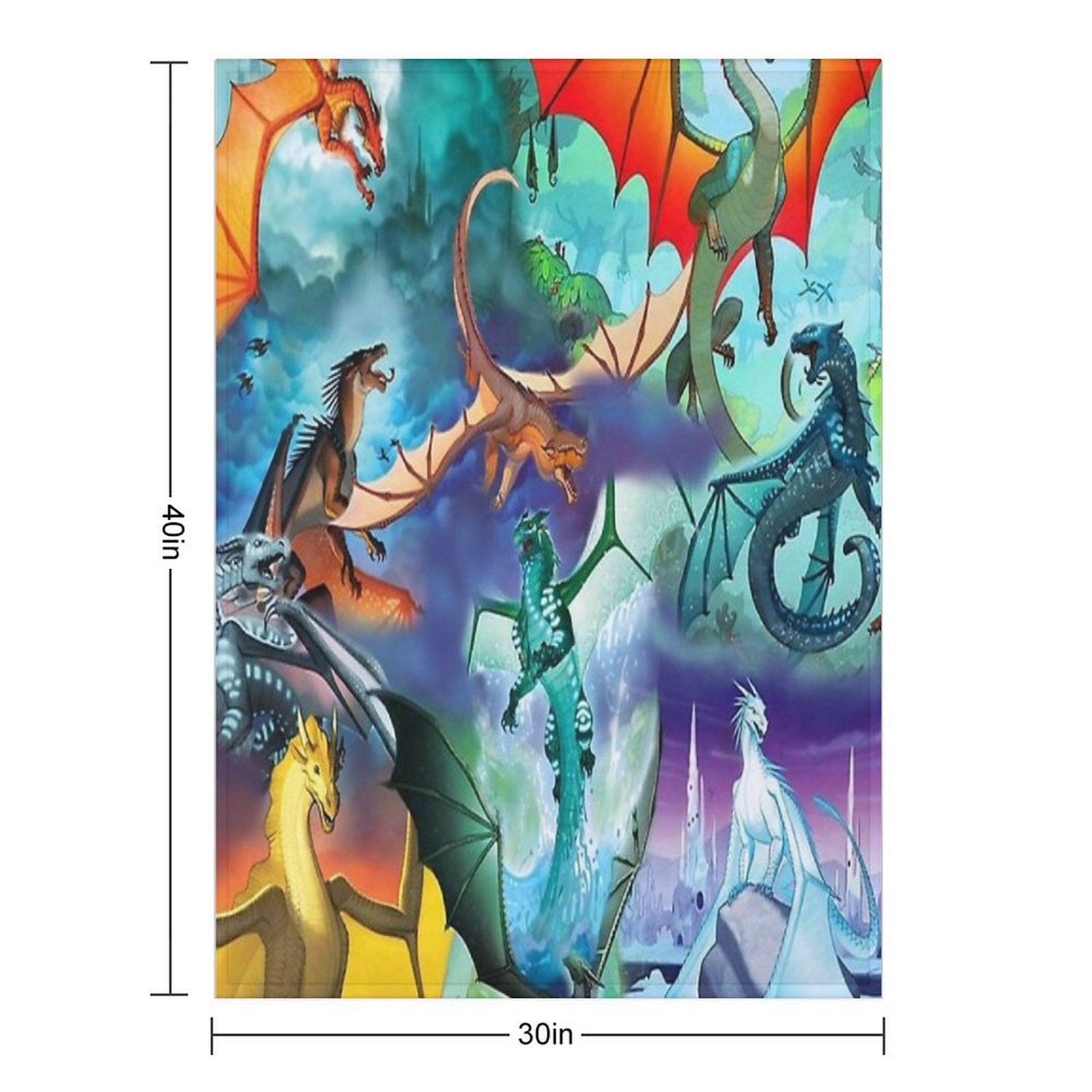 Wing of Fire All Dragon Pattern Background Throw Blanket