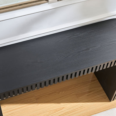 59.05'' Modern Console Table With Drawer for Entryway with Unique Vertical Stripe Design for Living Room Hallway Foyer Entrance Study,BLACK