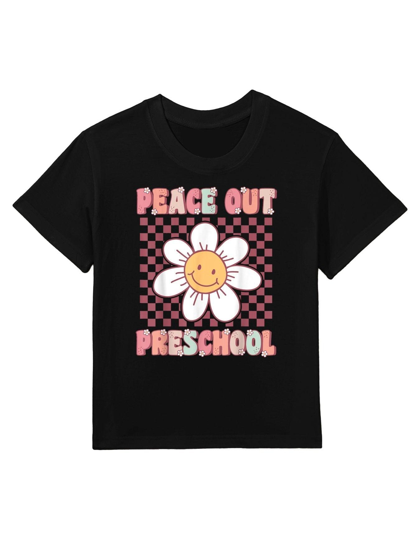 Peace Out Pre-K Cute Groovy Last Day of Preschool Graduation Kids T-Shirt