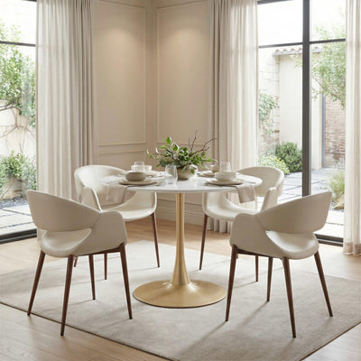 Opus Dining Table White & Gold