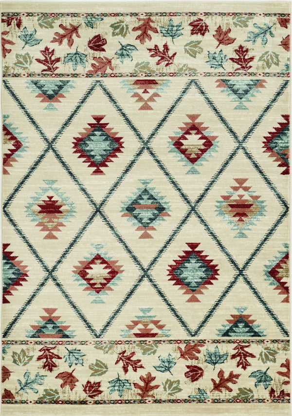 3' X 5' Ivory Southwestern Area Rug