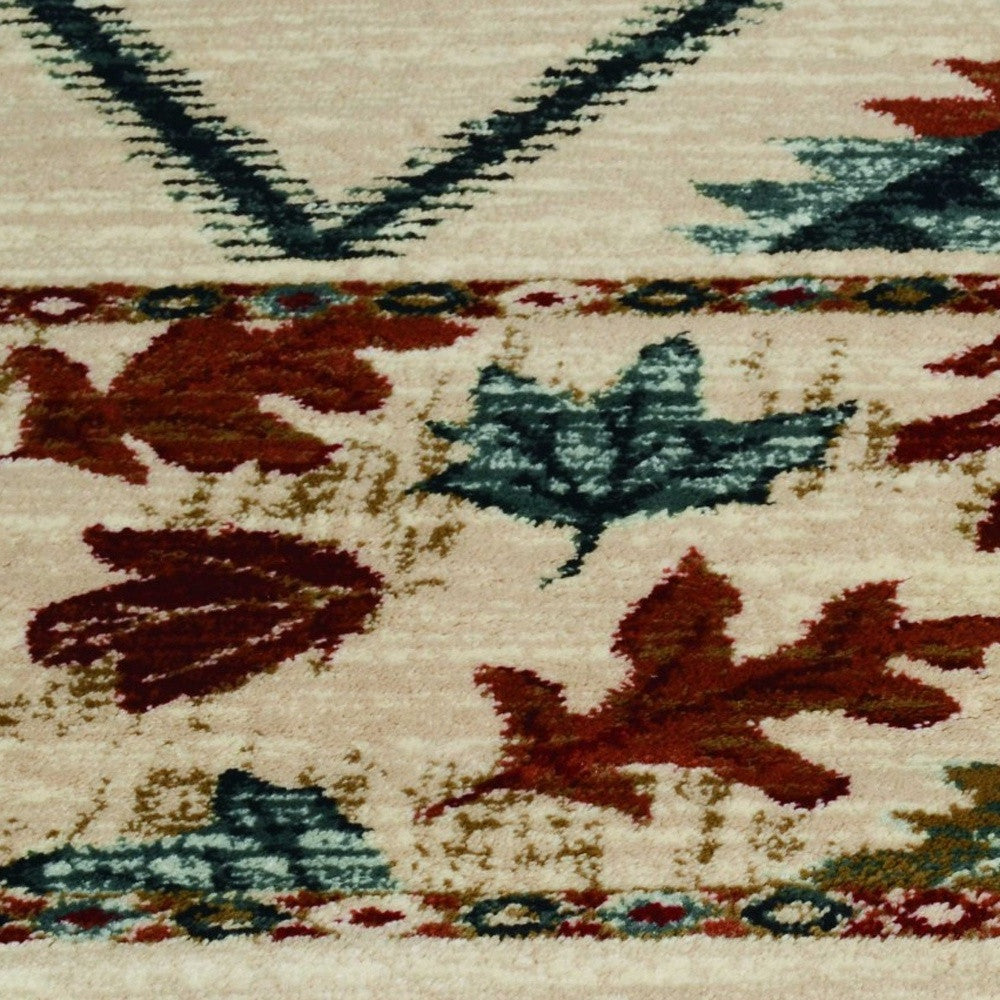 3' X 5' Ivory Southwestern Area Rug