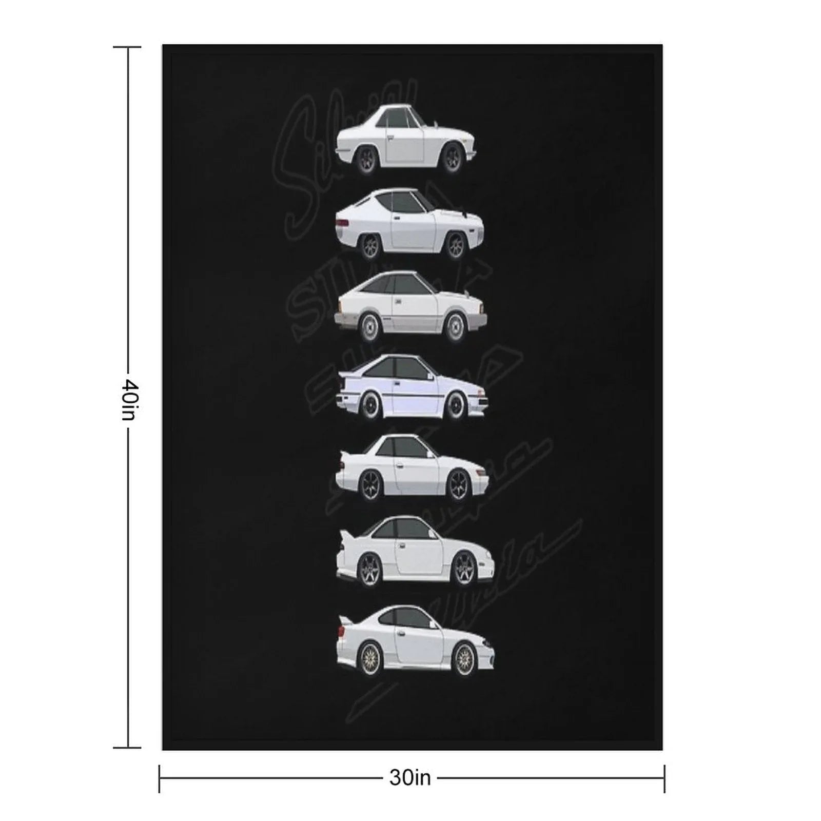 Nissan Silvia Generations Throw Blanket