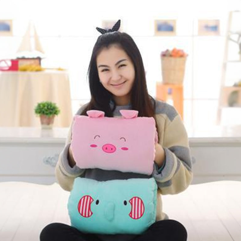 Animated nap pillow, warm hand cover, cylindrical cushion, creative hand warmer, girls' plush toy