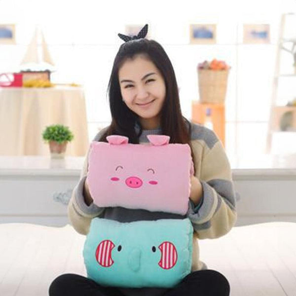 Animated nap pillow, warm hand cover, cylindrical cushion, creative hand warmer, girls' plush toy