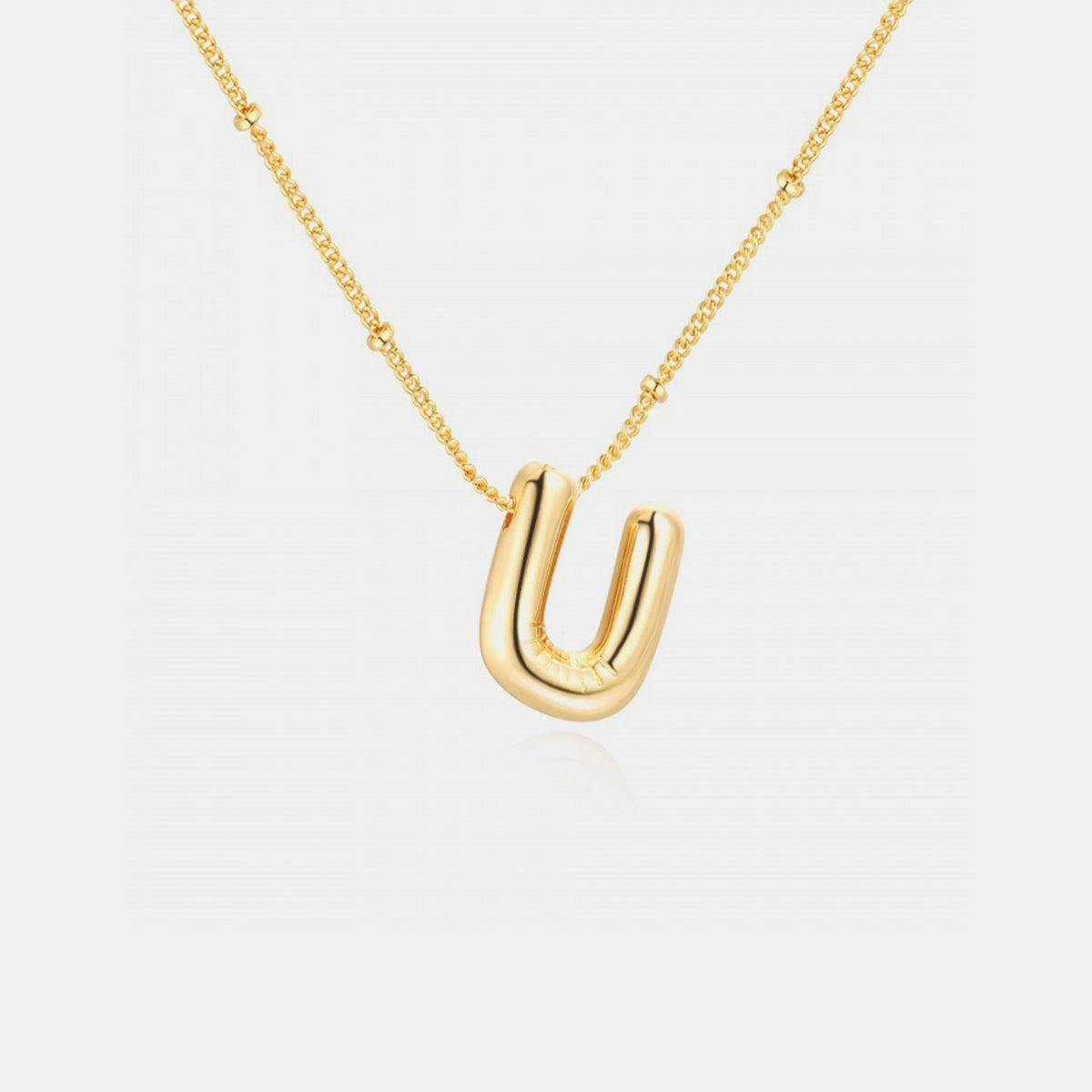 Gold Initial Letter Pendant Necklace