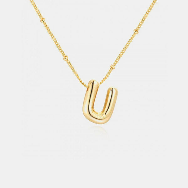 Gold Initial Letter Pendant Necklace - Gifts for You 'n Me