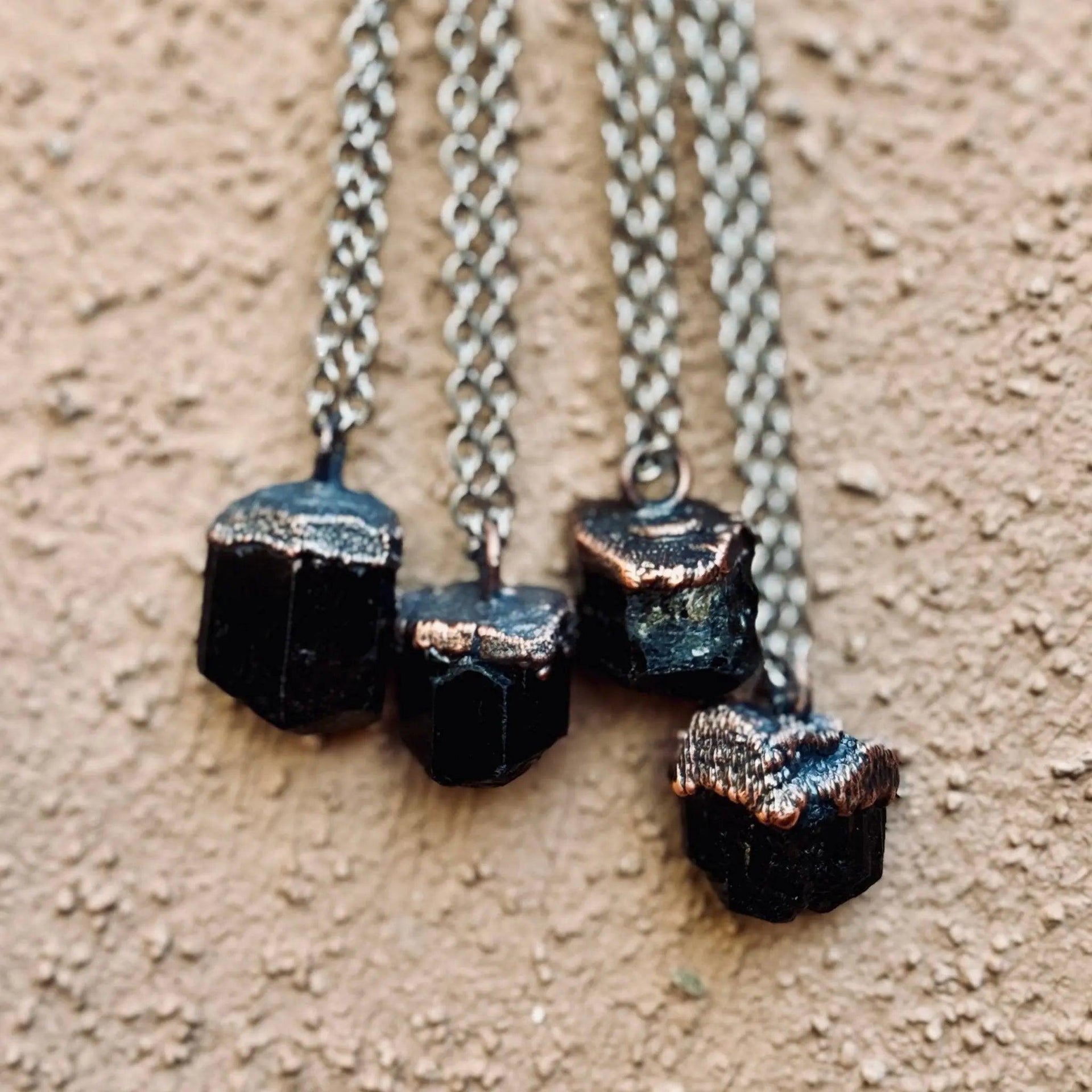 Raw Black Tourmaline Necklace - Grounded Protector | By Blackbird & Sage