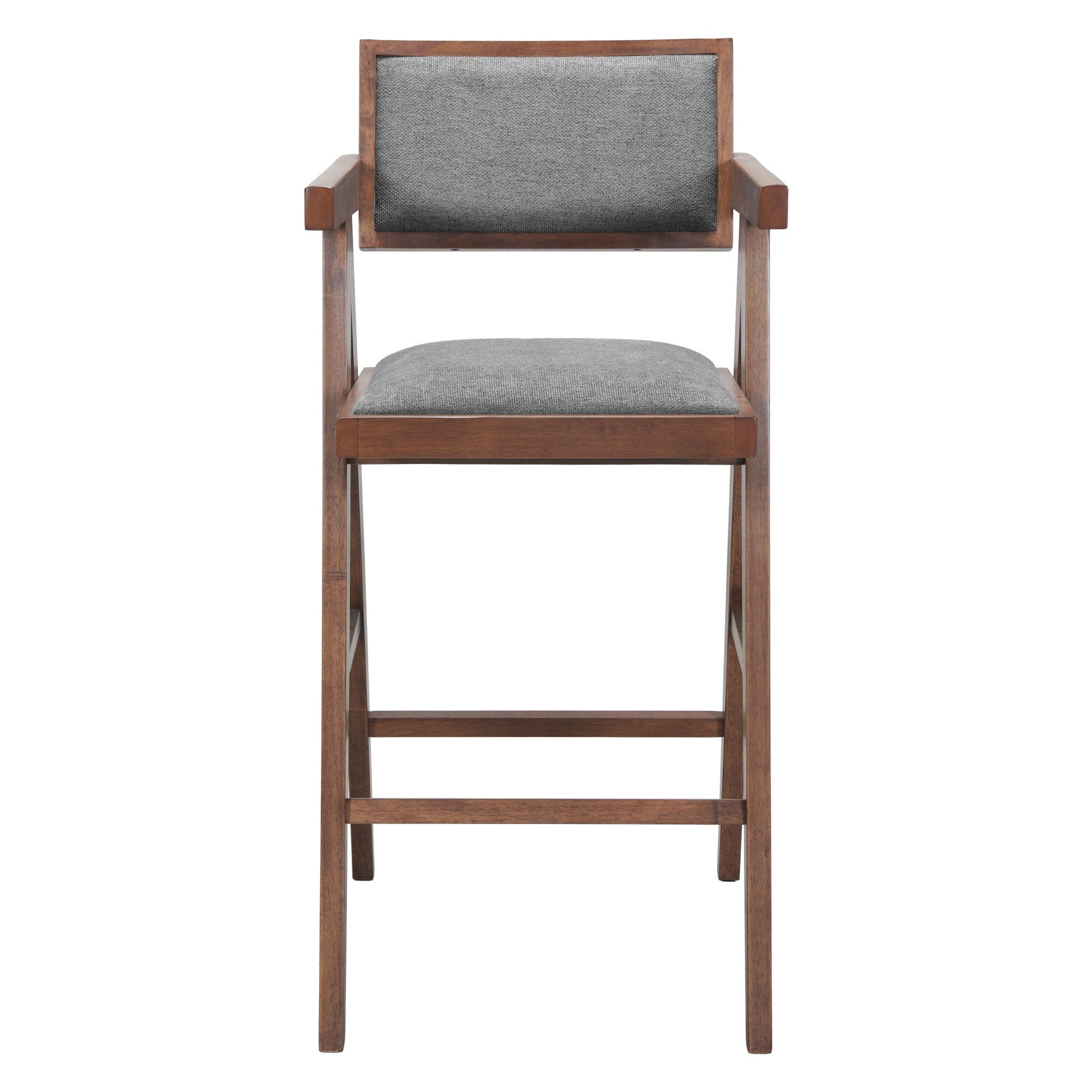 Delhi Barstool (Set of 2) Gray & Walnut