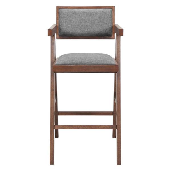 Delhi Barstool (Set of 2) Gray & Walnut
