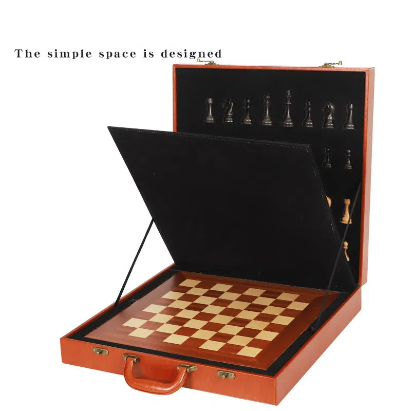 International Chess Heavy Woodgrain Chess Wooden Chess Board Western Chess Adult Luxury Set Chess V.I.P Digital Presence