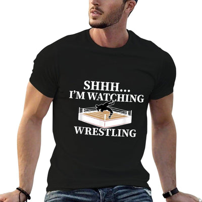 Shhh I'm Watching Wrestling Funny Wrestling Lover Gift T-Shirt