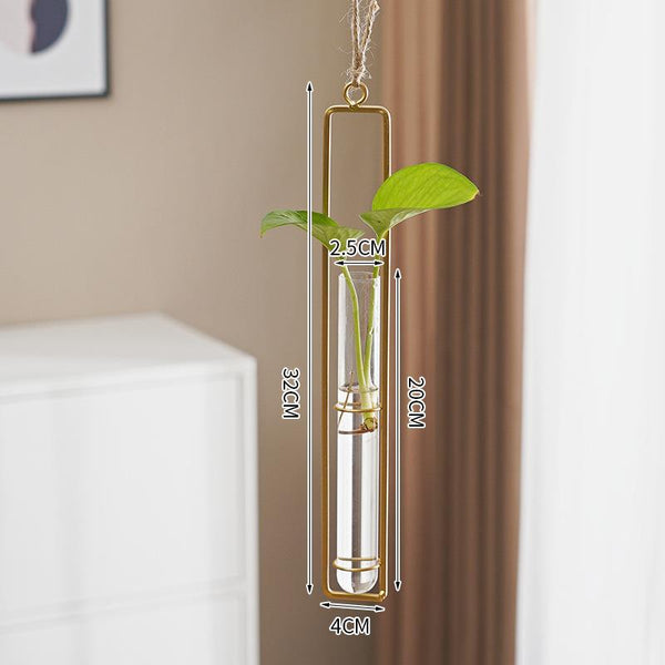 Scandinavian-Style Glass Hydroponic Vase for Living Room with Creative Hanging Door Decor and Wall Ivy Plant Water Cultivation Transparent Pot