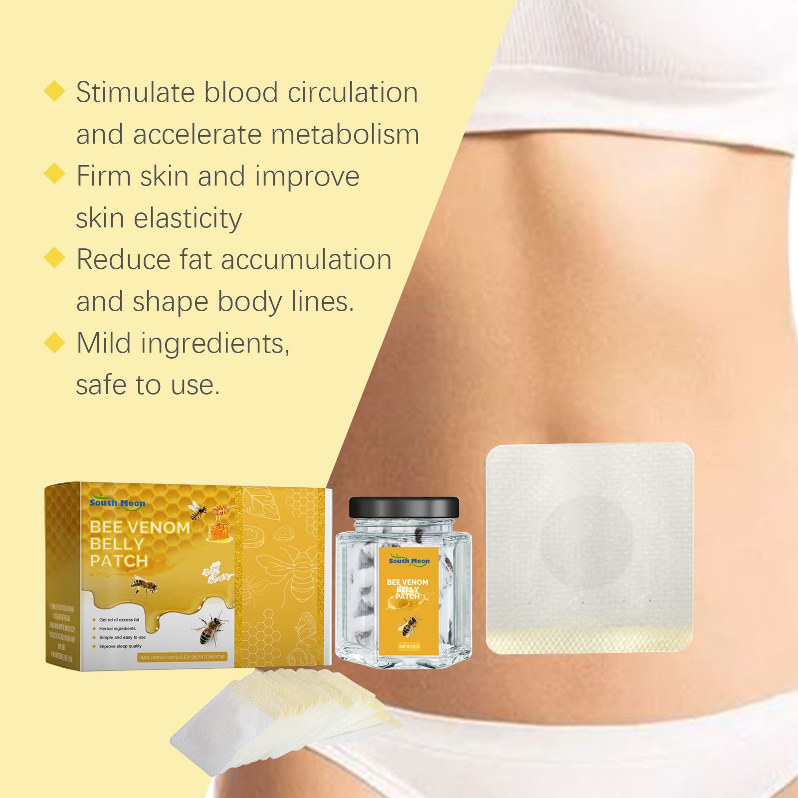 Bee Venom Body Sculpting Stick Slimming Body Sculpting Navel Stick Tummy Tucking Body Curves Firming Skin