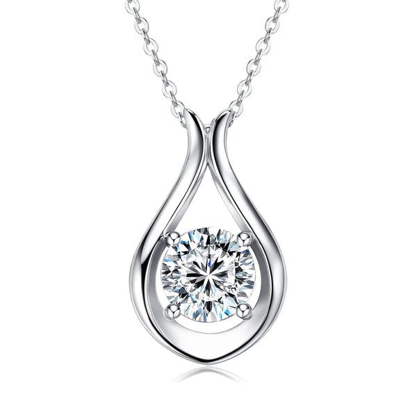 2 Carat Moissanite 925 Sterling Silver Pendant Necklace