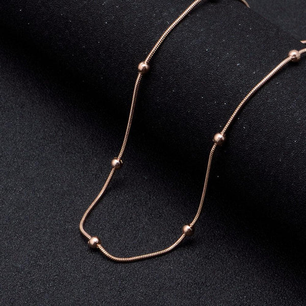 Fashion stainless steel round snake bag bead chain multi-color accessory chain necklace collarbone chain