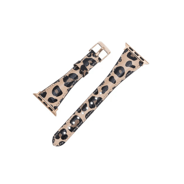 Classic Leopard Print Leather Apple Watch Band - Dallas LEATHERE