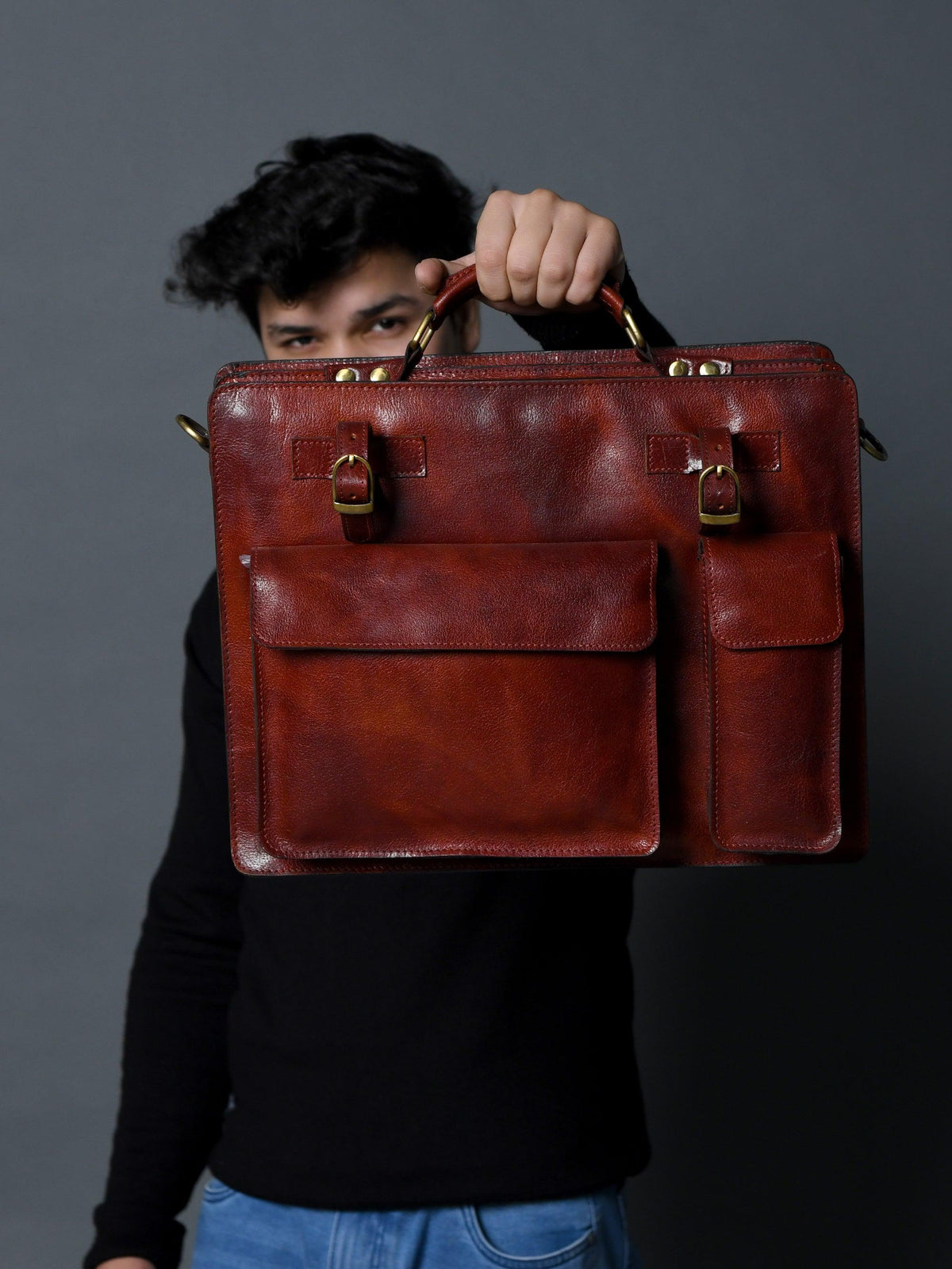 Tuscany Italian Leather Briefcase, Tan