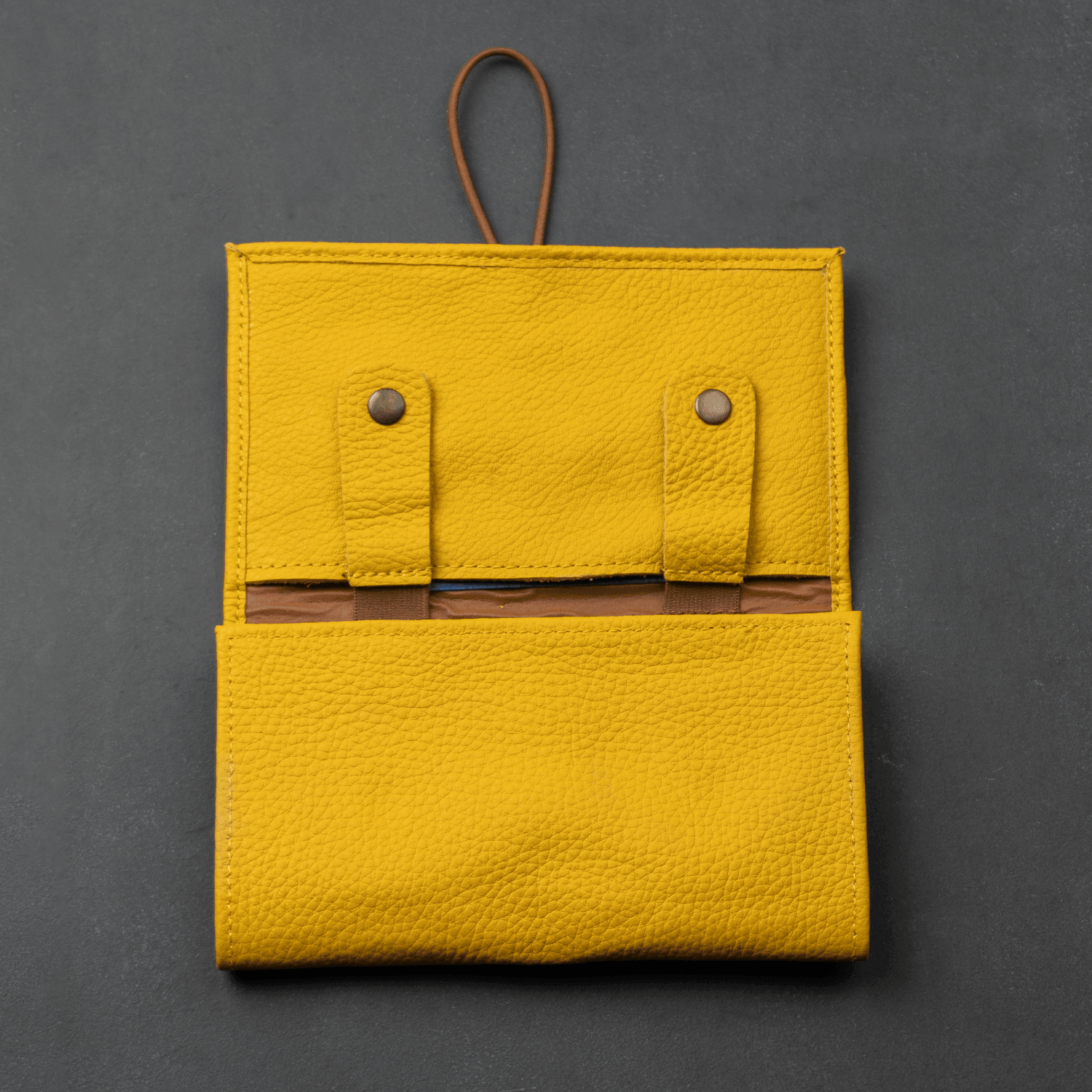 Leather Yellow Travel Tech Organizer - Riverside