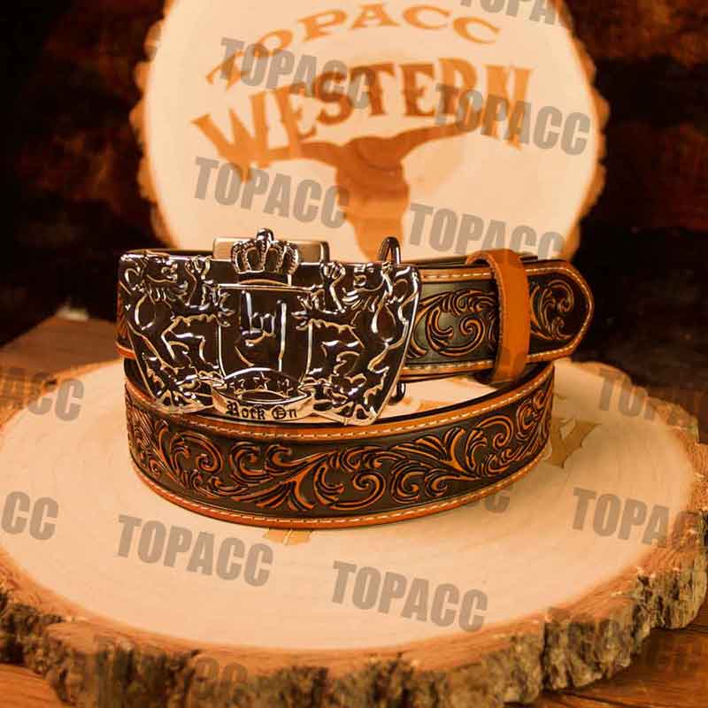 Brown Belt with Vintage Lighter Buckle