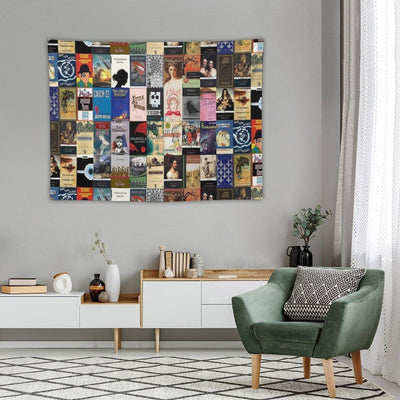 Classic Literature Book Covers Tapestry