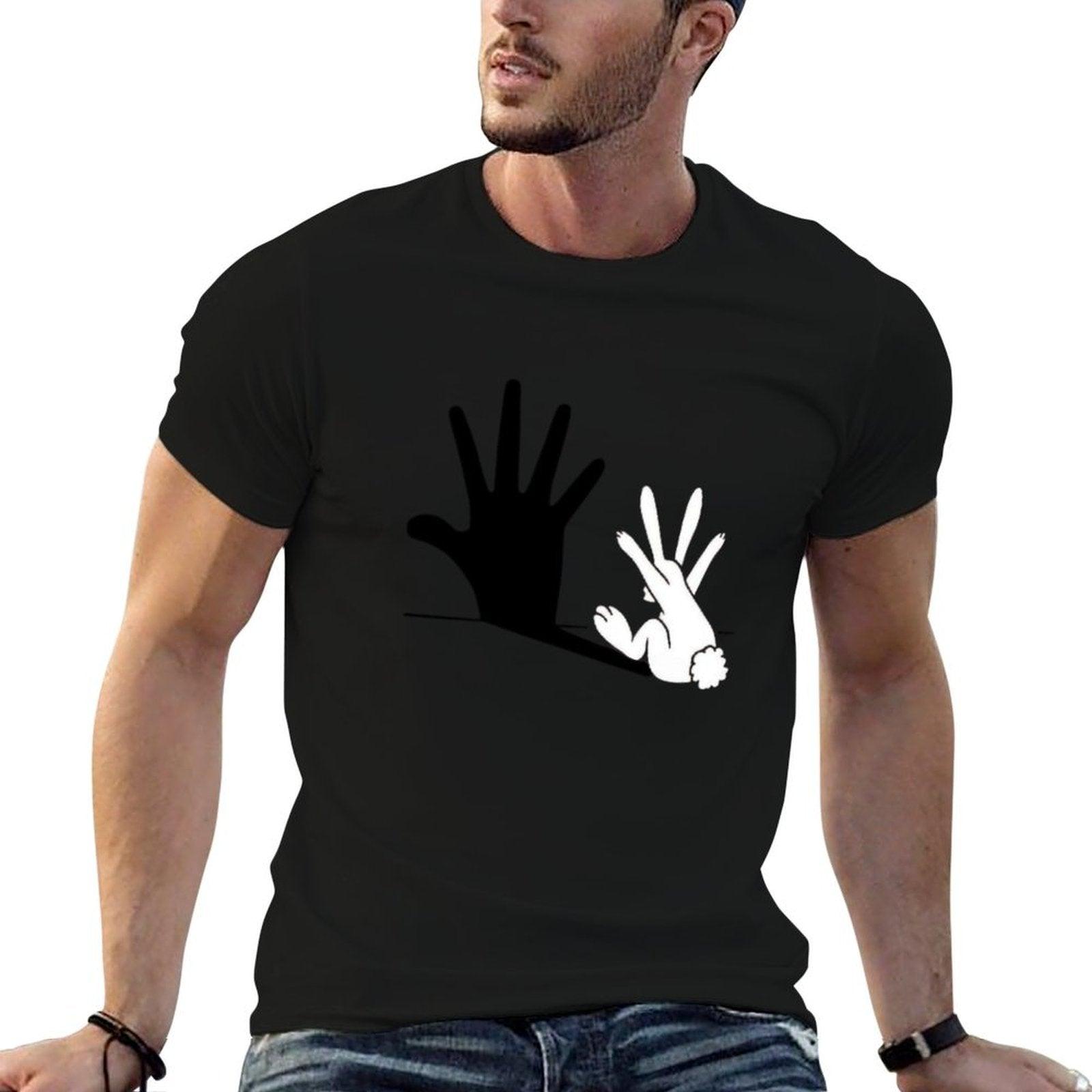 Rabbit Hand Shadow  Fade-proof Color T-Shirt