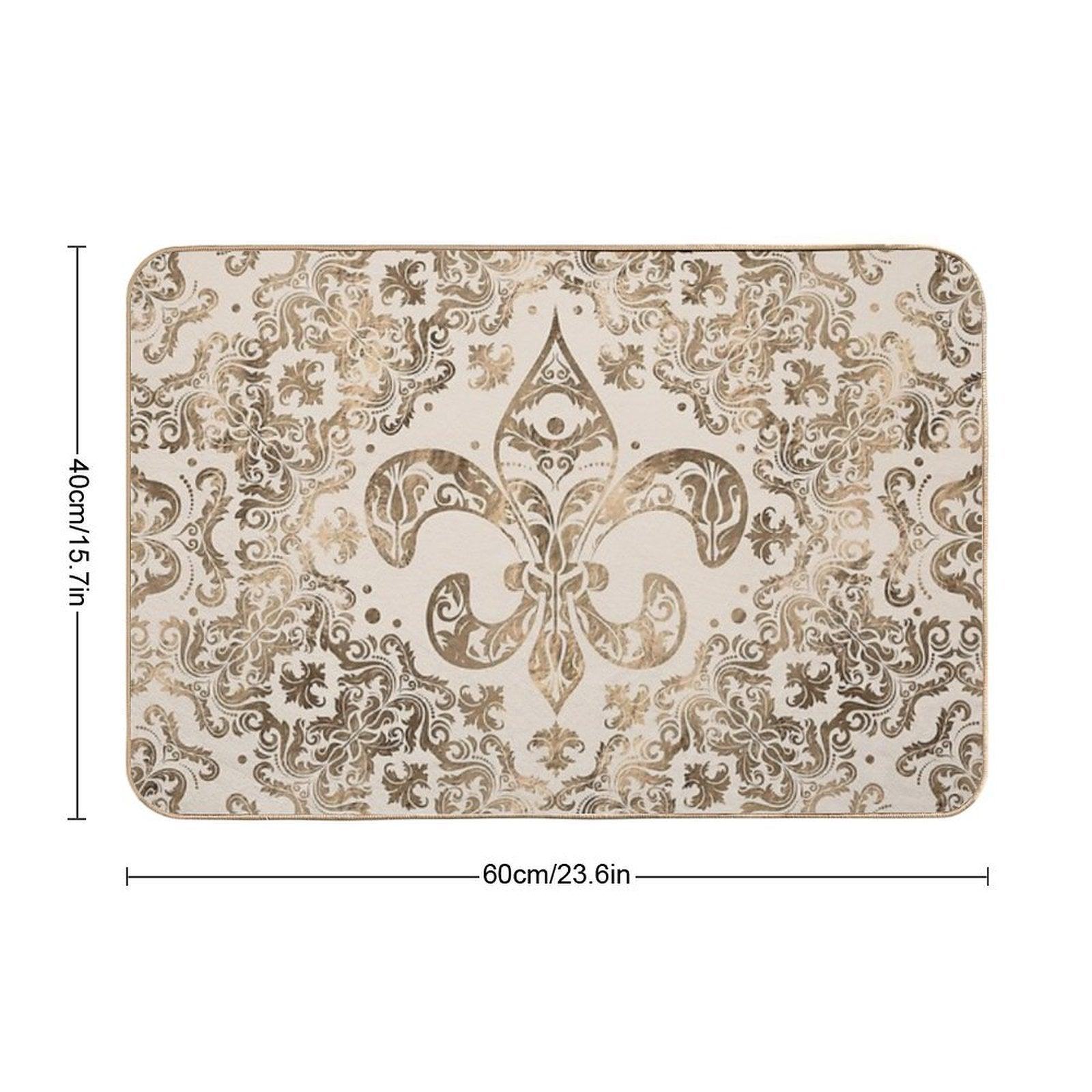 Fleur-de-lis Ornament - Pastel Gold Bath Mat