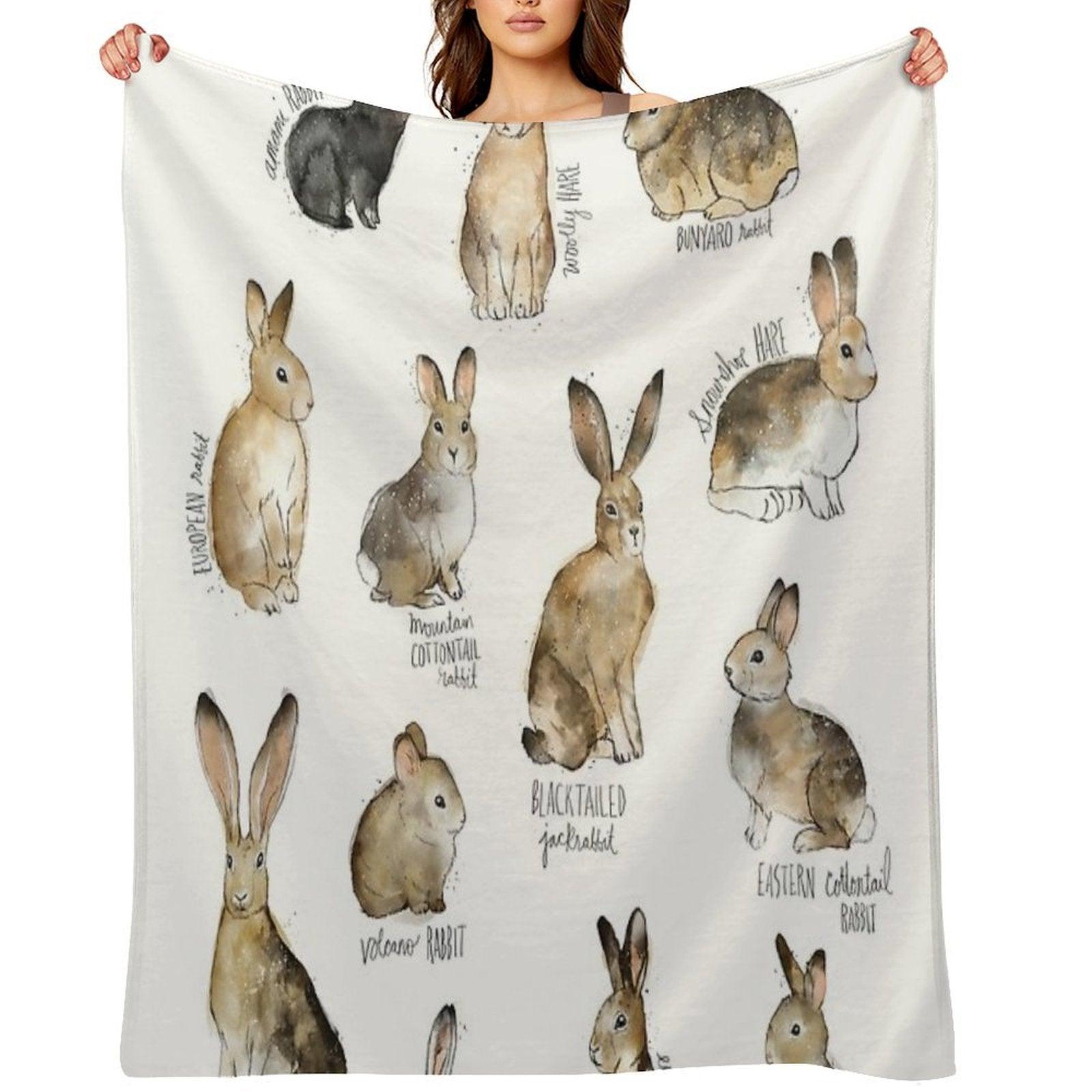 Rabbits & Hares Throw Blanket