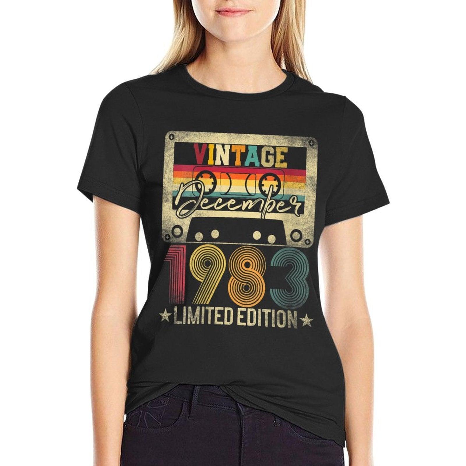 Womens December 1983 40th Birthday Gift Limited Edition Vintage  Oversized Silhouette T-Shirt