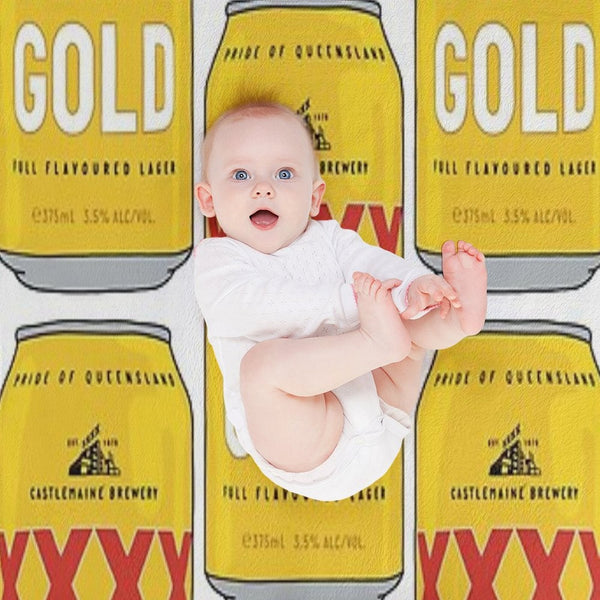 Hand-drawn XXXX Gold Can Compact Throw Blanket