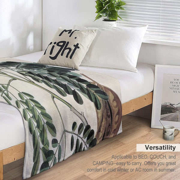 Acacia Vintage Botanical Print All-season Throw Blanket