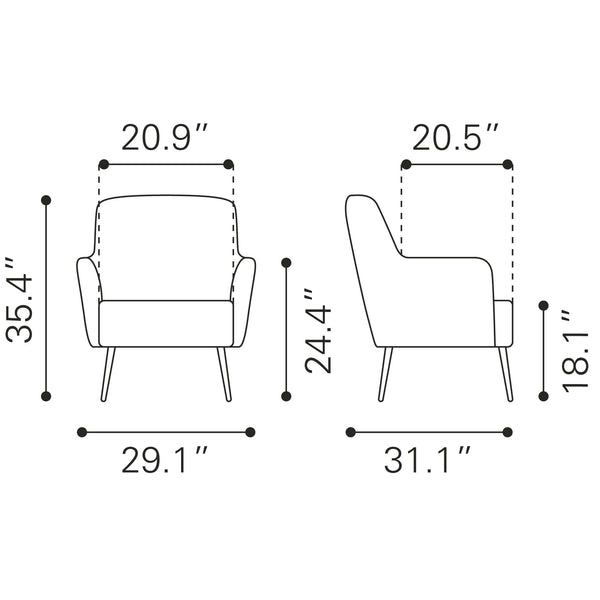 Tasmania Accent Chair Vintage Brown