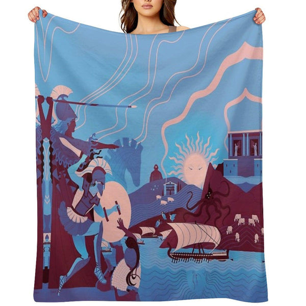 Homeric Landscape - Winter Throw Blanket