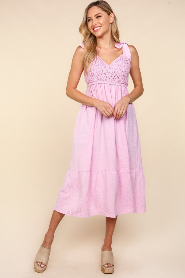 Crochet Lace Ruffle Hem Cami Midi Dress – Crochet Lace Cami Dress, Ruffle Hem Midi Dress, Babydoll Midi Dress, Feminine Cami Dress, Timeless Lace Dress, Elegant Crochet Dress, Summer Cami Dress