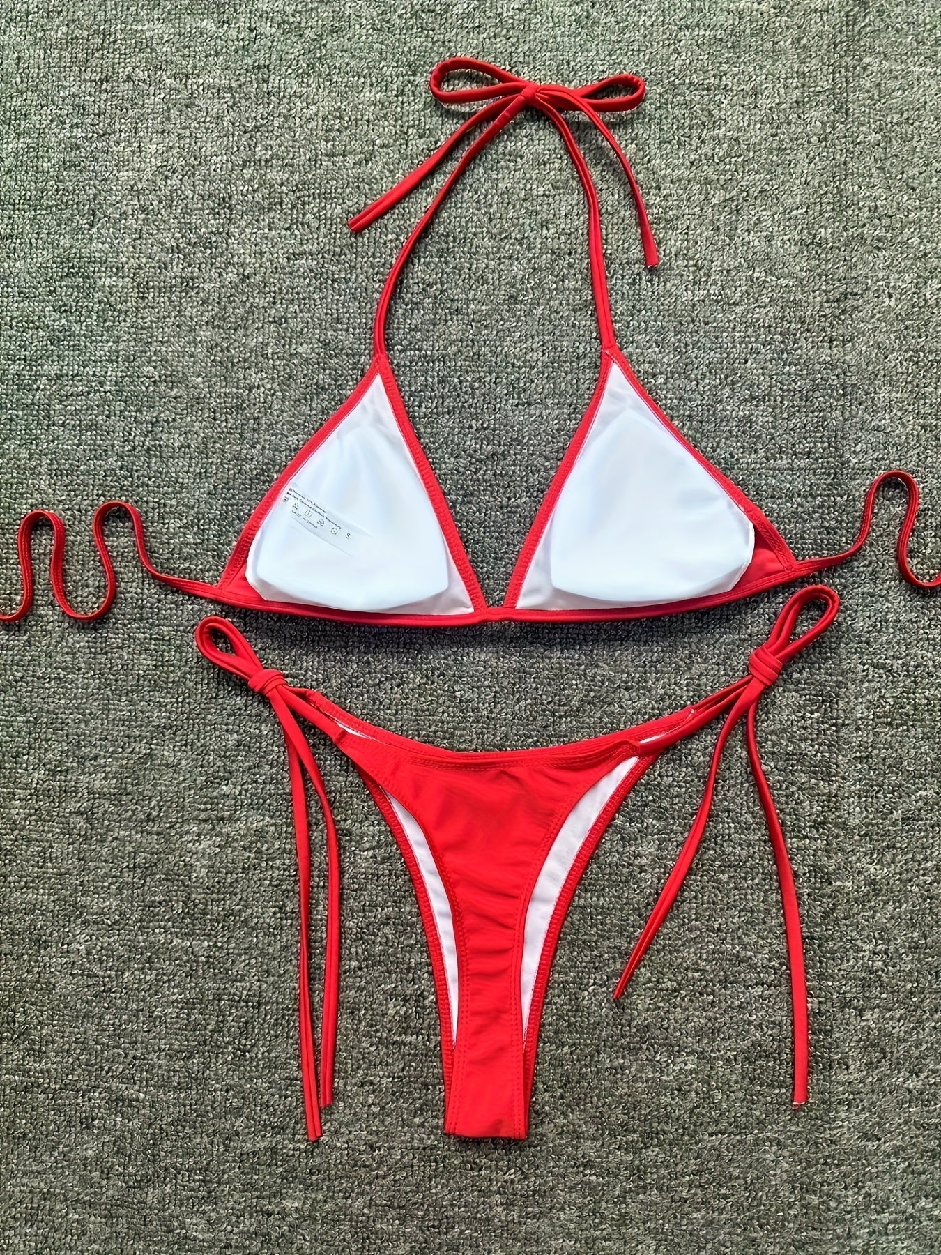 Bikini Leopard Print 2 Piece Swimsuit for Women – High Cut Lace-Up Backless Flattering Bikini Set with Halter Spaghetti Strap – Stretchy Sexy and Stylish Swimwear for Pool Beach and Summer Vacation