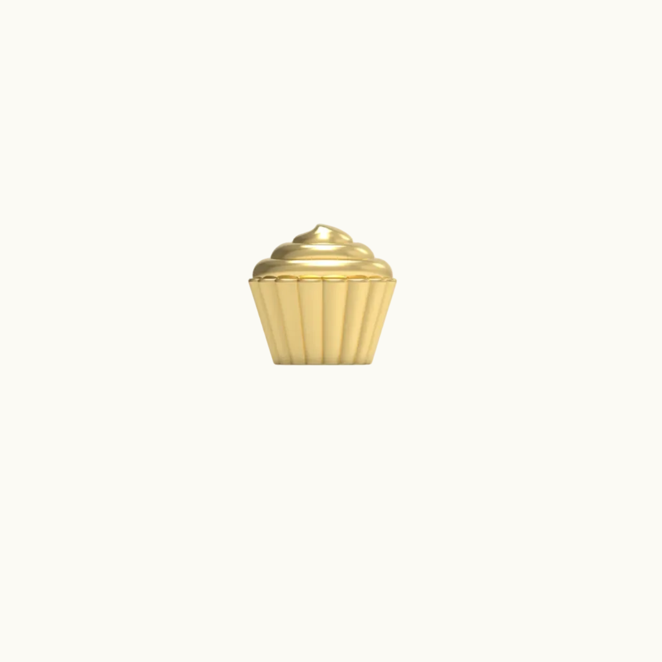 14K Yellow Gold Cupcake Stud
