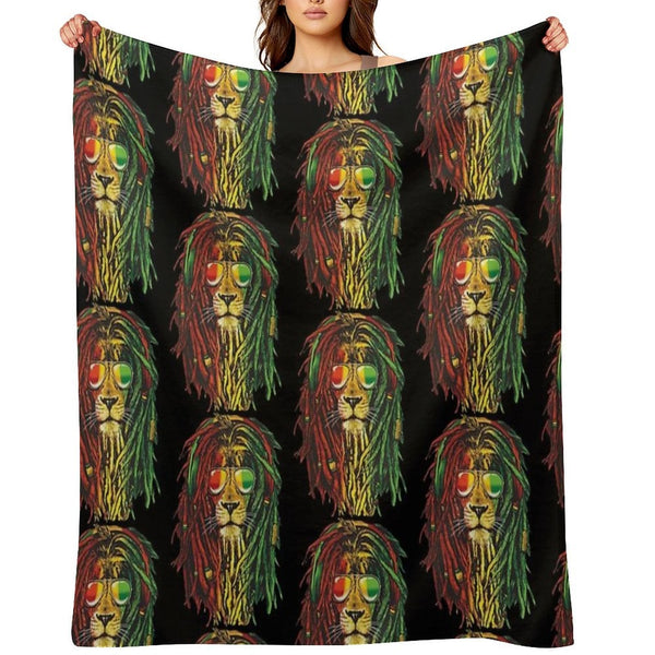 Rastafari Lion Reggae Lover Wrinkle-free Throw Blanket