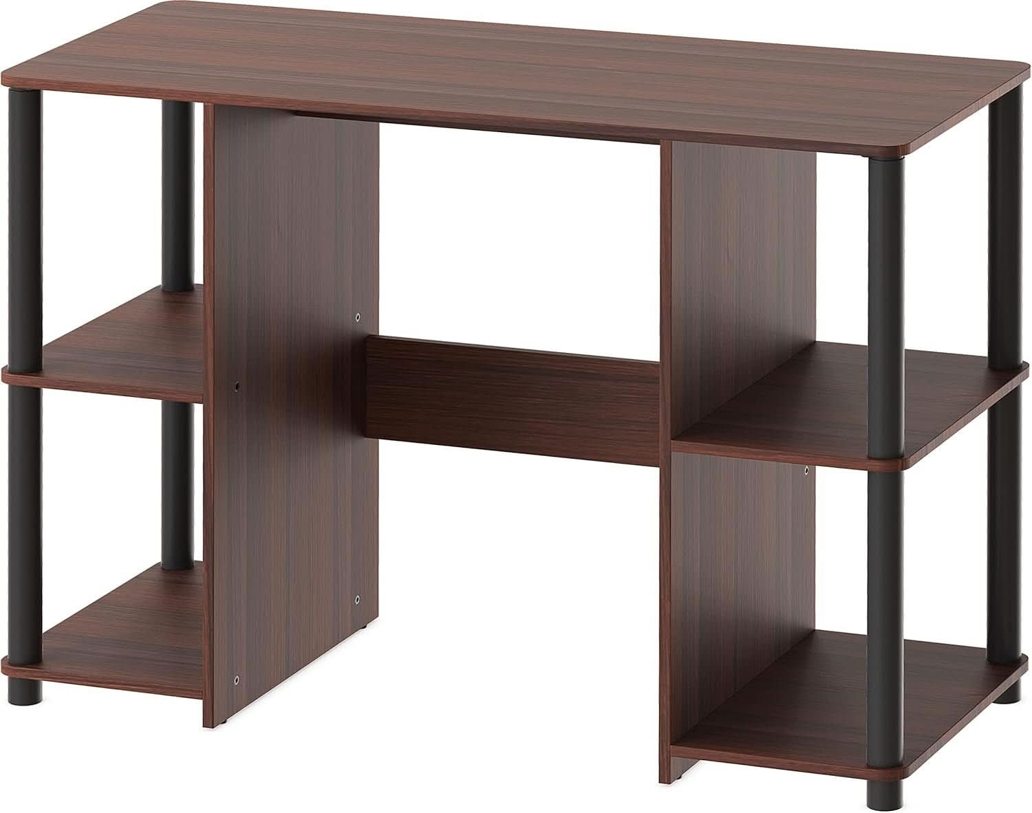 38 Inch Home Office Desk With Double Sided Shelves Cherry