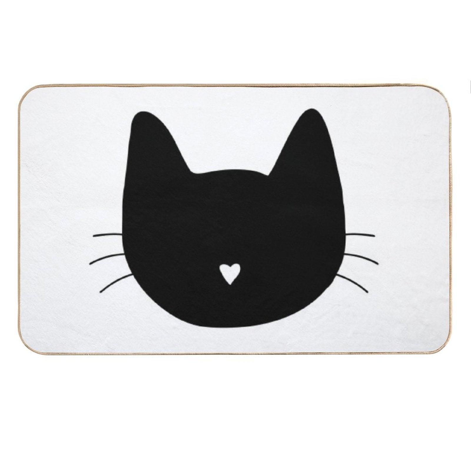 Cat Heart Nose Bath Mat