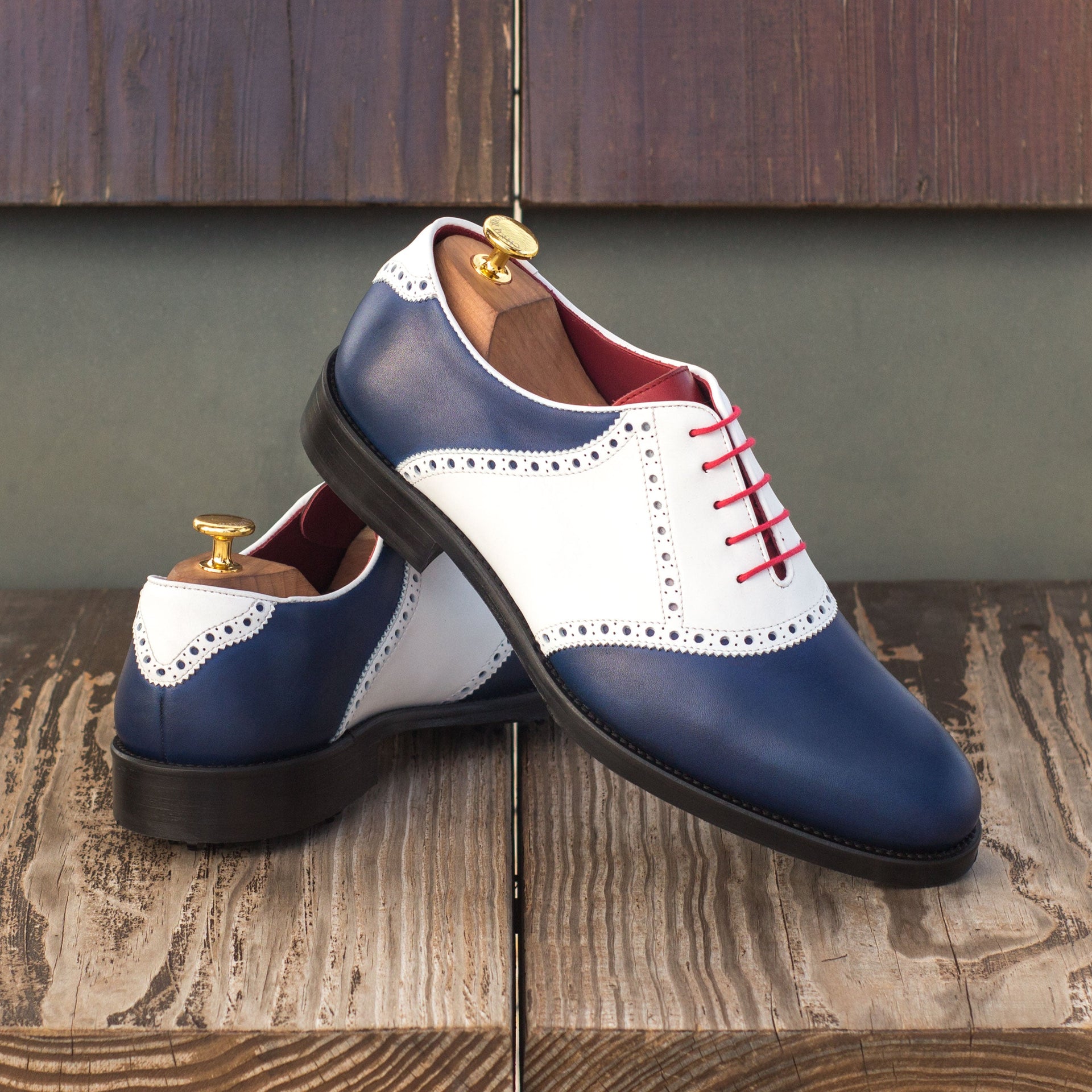 Ravara - leather saddle oxfords golf shoes