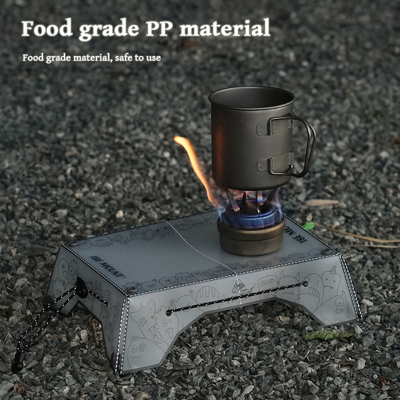 Folding Mini Table - Ultralight PP Camp Table & Tray (97g) Food-grade, Portable for Camping & Hiking Gear