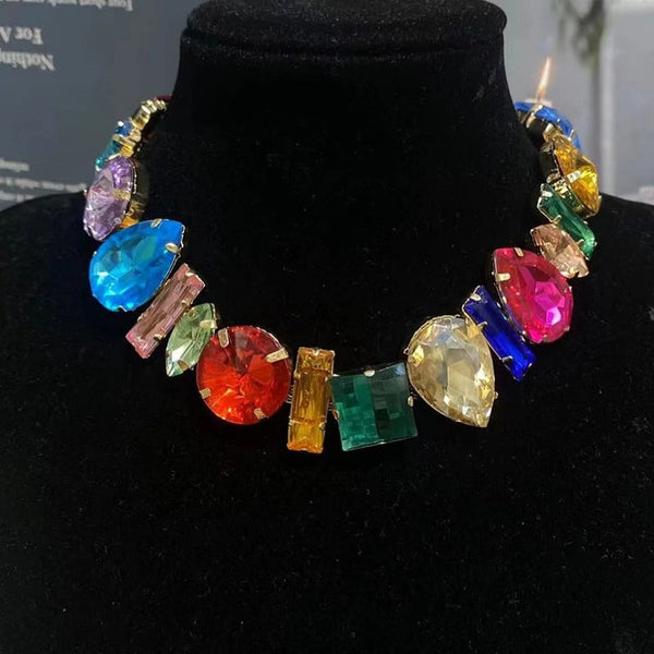 Simple Style Rhinestone Irregular Necklace Luxury Design Women's Statement Necklaces