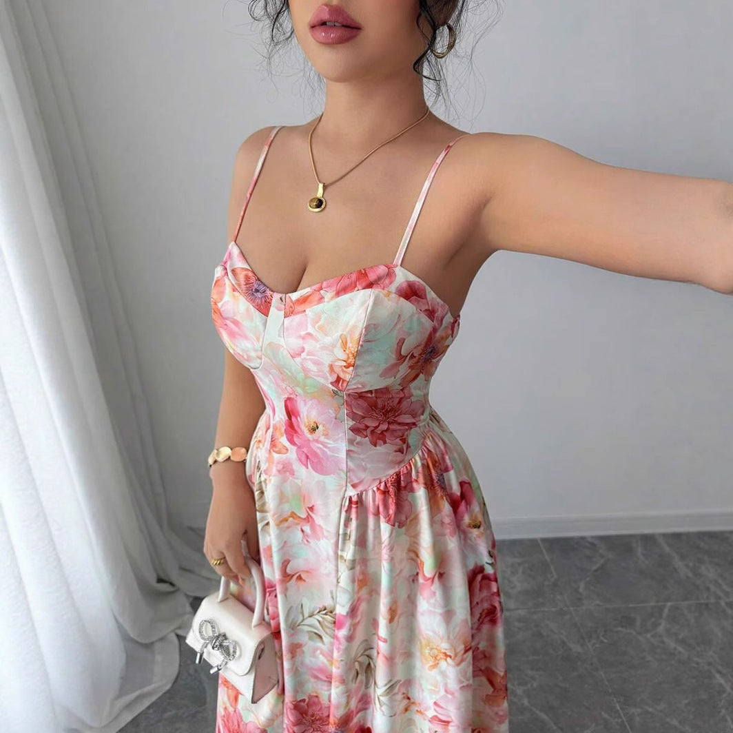 Cross-borderNew Spring and Summer Strapless Shoulder-baring Women's Fashion Fairy Long Elegant Evening Dress